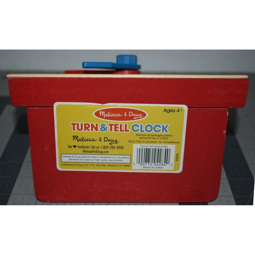Melissa & Doug Turn & Tell Wooden Educational Learning Clock Toy 4284 Classic